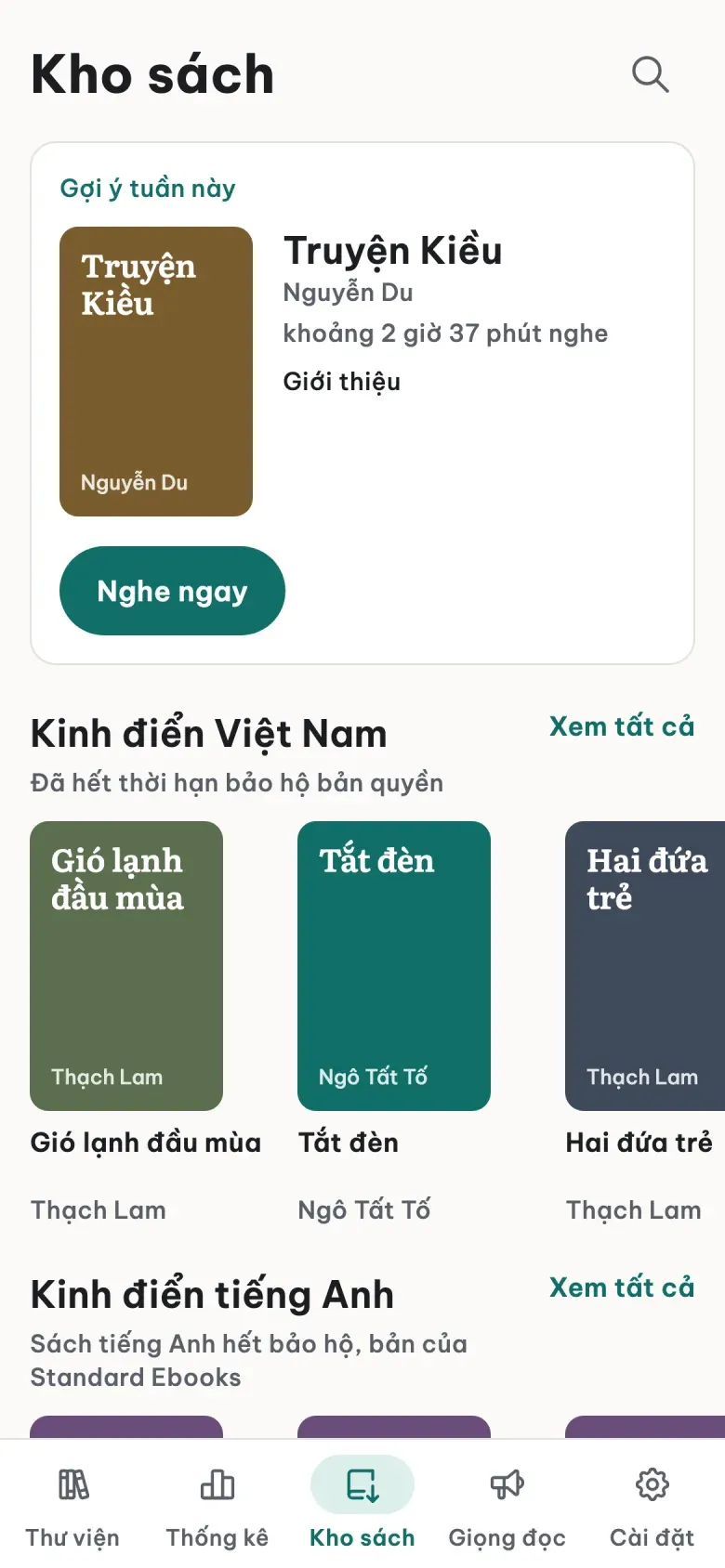 Màn Kho sách: Gợi ý tuần này là Truyện Kiều với nút Nghe ngay, hàng Kinh điển Việt Nam và Kinh điển tiếng Anh